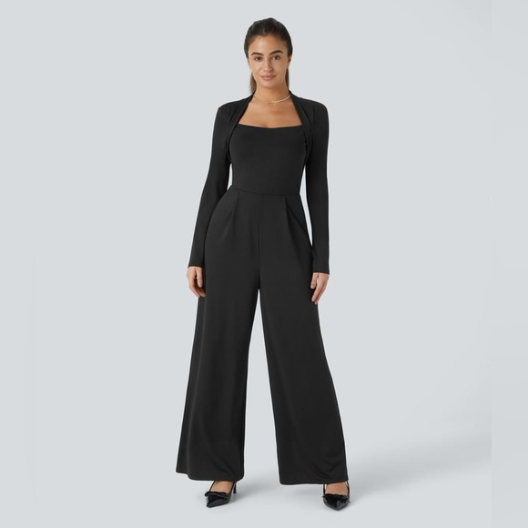 HALARA Pants - NWT Halara Long Sleeve Wide Leg Jumpsuit S